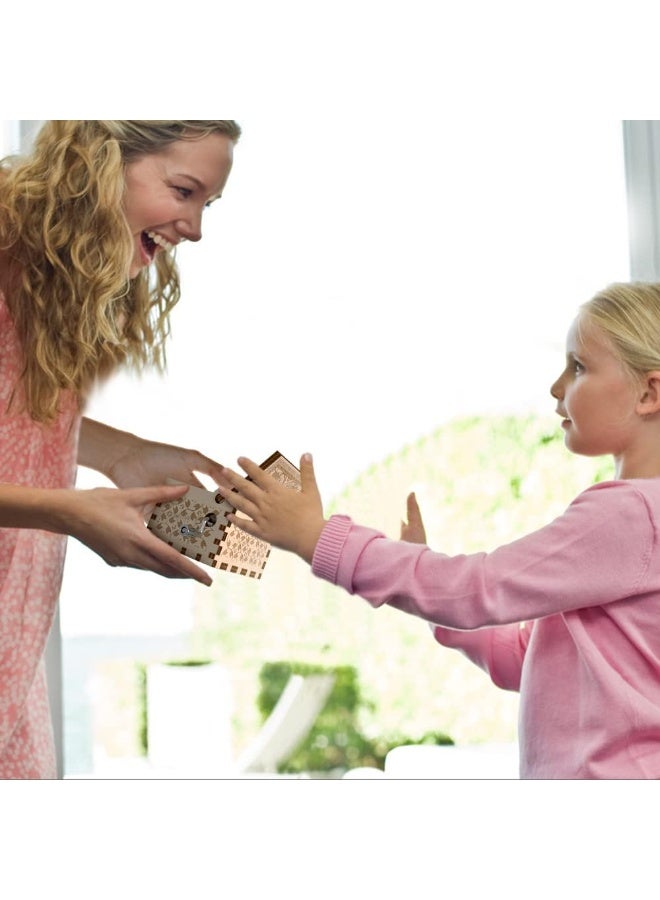 أوشيما صناديق موسيقى، هدايا أم لابنتها، صندوق موسيقى شمسة كهدية حب لعيد ميلاد، عجلة يد خشبية مطلية باللون للزوجة أو الصديقة، عيد العرس، عيد الميلاد، عيد الحب - Image 2